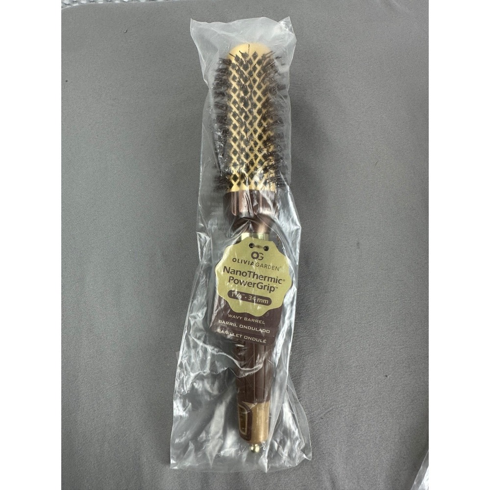 Olivia Garden Nano Thermos Power Grip 1 1/4in / 34mm Wavy Barrel Brush NEW